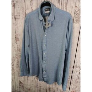 Michael Kors slim fit Polo Shirt Men's 15 1/2 Medium Slim 100% Cotton Blue